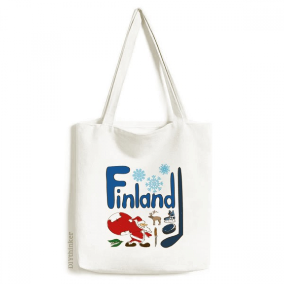 Finland National symbol Landmark Pattern Tote Canvas Bag Shopping Satchel Casual Handbag