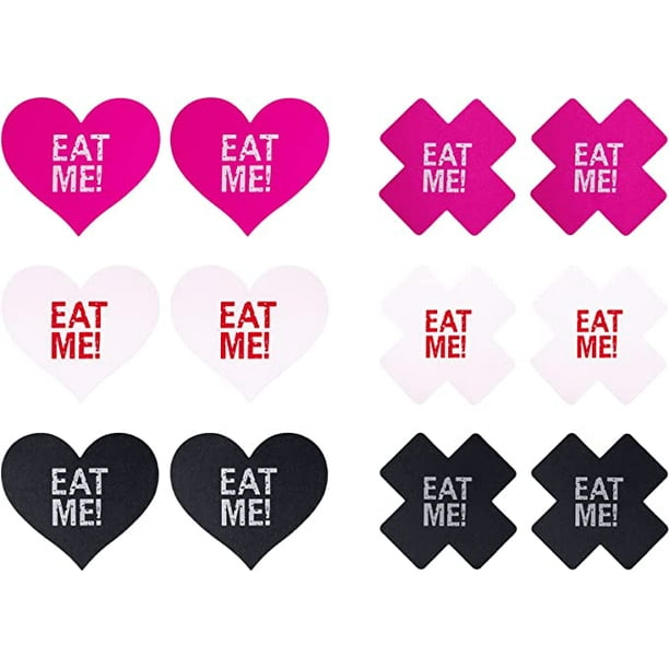 Naughty Collection 6 Pairs of Disposable Assorted Shape Breast Petals Nipple Cover Pasties (Eat