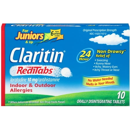 CLARITIN 24 Hour Non-Drowsy RediTabs Allergy Relief Orally Disintegrating Tablets 10 ea (Pack of 2)