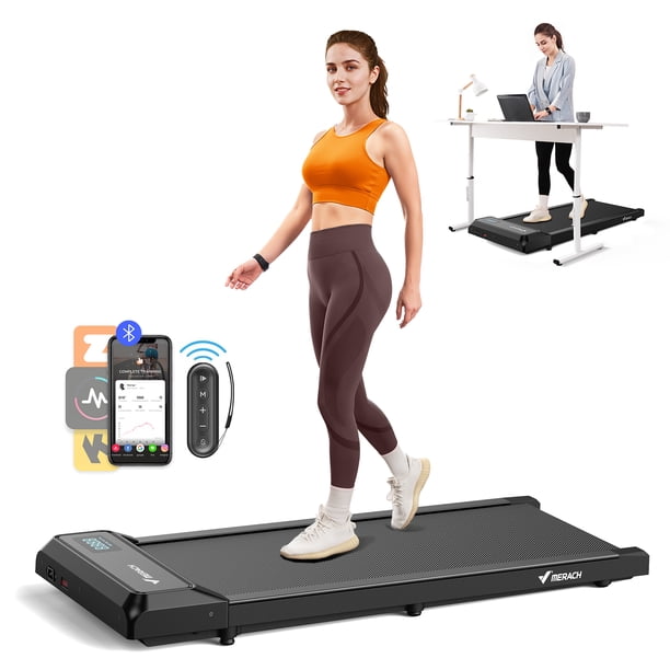 MERACH Almohadilla para Caminar Banda de Bucle 3 en 1 Voor Thuisgebruik, Almohadilla para Caminar de Oficina con Soporte para Cama y Aplicación, Pantalla LED, Motor Silencioso de 2,5 Unidades