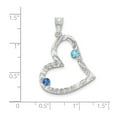 thumbnail image 2 of SS/Rhodium-plated 2 Birthstone Heart with SS Bezel Family Pendant Q-QMP2/2SS, 2 of 2