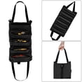 thumbnail image 2 of Yuarrent Bolsa enrollable multibolsillos negra para almacenamiento de herramientas seguro y eficiente Bolsa para llaves plegable de lona Almacenamiento y organización del hogar, 2 of 6