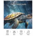 thumbnail image 7 of Abstract Ocean Bed Skirt Queen Size 16" Drop Sea Turtle in Starry Night Ruffled Wrap Around Bed Skirts Adjustable Elastic Bedskirt Dust Ruffle for Queen Size Bed, 7 of 7