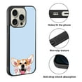 thumbnail image 2 of WIRESTER Shockproof Soft Rubber Cover Case for Apple iPhone 16 Pro 6.3" 2024, Animal Red Pembroke Welsh Corgi Dog On Light Blue Background, 2 of 5