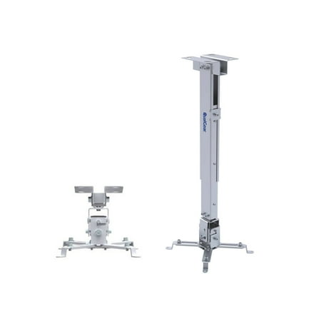 Inverted Custom Projector Mount - QualGear QG-PM-002-WHT Universal Projector Ceiling Mount, White