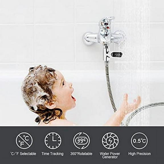 Shower Thermometer LED Digital Display Shower Water Thermometer,Bath Water Thermometer,2 * bath water thermometer