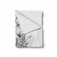 thumbnail image 2 of Cat Soft Flannel Fleece Throw Blanket, Abstract Hand Drawn Image of a Cat with Elements from Many Cultures Flowers Lines, Cozy Plush for Indoor and Outdoor Use, 50" x 70", Black White, by Ambesonne, 2 of 6
