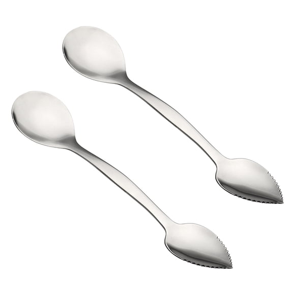 LEORX 2Pcs Stainless Steel Double Head Grapefruit Spoons for