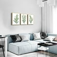 thumbnail image 2 of Natural Wood Framed Wall Art Painting For Dining Room Family Wall Decor For Bedroom Kitchen Wall Decoration Living Room Decor Green Leaf Pictures Artwork For Home Walls 3 Piece Framed Art Prints, 2 of 6