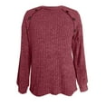 thumbnail image 4 of Sweater for Women, Crew Neck Sweaters for Women, Button Style Long Sleeve, Brushed Solid Color Top, 4 of 4