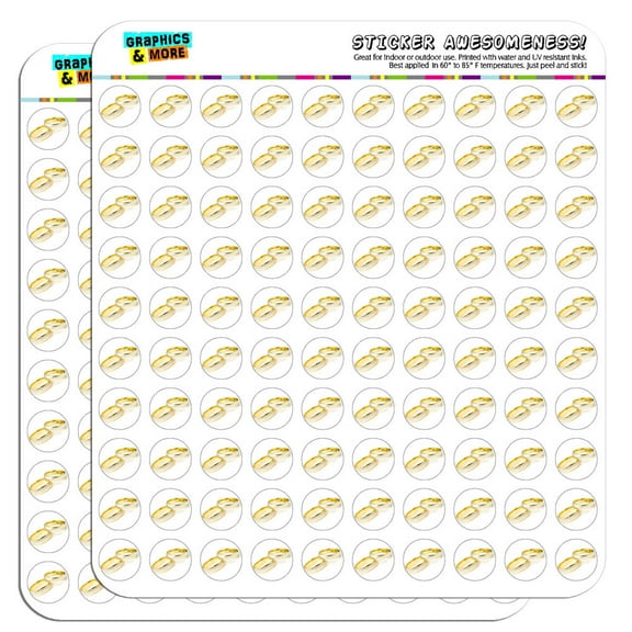 Wedding Rings Love Romance 1/2" (0.5") Scrapbooking Crafting Stickers