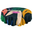 thumbnail image 5 of 60 Inch Round Lace Tablecloth Water Resistant Washable, Tropical Leaf Print, 5 of 5
