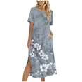 thumbnail image 2 of Ovzne Robes pour Femmes Robe Femme Couleur Unie Ample Décontractée Mode Robe à Manches Longues Robe à Col Manches Longues Grande Taille Robe Imprimée Manches Longues Liquidation, 2 of 7
