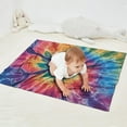 thumbnail image 2 of Colorful Rainbow Tie Dye Spiral Pattern Blanket,Comfortable Soft Flannel Throw Blanket,All Season,Warm Lightweight Blankets for Sofa Bed Couch Living Room Chair,30"x40", 2 of 4