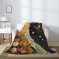 thumbnail image 2 of Hirioo Abstract Gold Floral Galaxy for Flannel Blanket, Cozy and Warm Throw for Bed or Couch ,Perfect for All Seasons-80"x60", 2 of 6