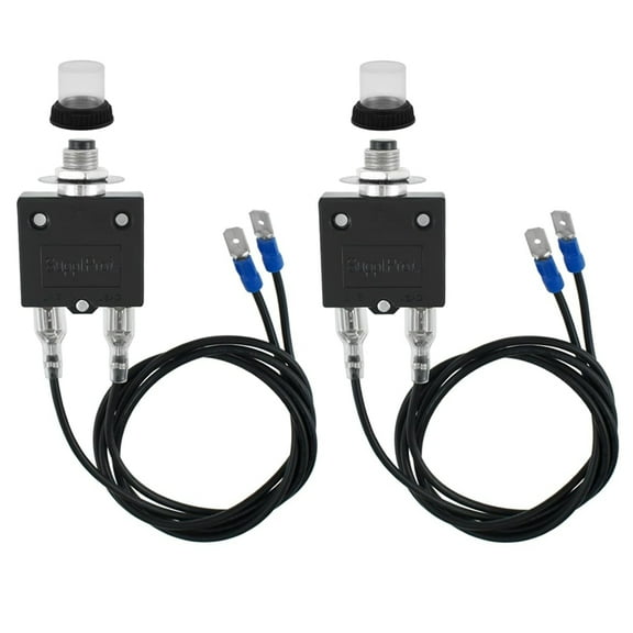 3 AMP & 5 AMP Push Button Manual Reset Circuit Breaker,Auto Trip Thermal Circuit Breaker 18AWG Wires and Waterproof Cap,2pcs * Push Button Manual Reset Circuit Breaker,As Shown