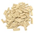 thumbnail image 1 of 50 Pieces Handmade Label Wooden 2-holes Buttons Gift Tags For Scrapbooking Craft 30mm Beige, 1 of 6