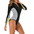 thumbnail image 4 of asdoklhq Plus Size Swimsuit for Women, Conservative Long-sleeved Surfing Suit Zipper Women's One-piece Swimsuit, 4 of 5