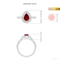 thumbnail image 5 of ANGARA Lab Grown Vintage Inspired Pear Ruby Double Halo Engagement Ring for Women in 14K White Gold (Size-7x5mm) | July Birthstone, Birthday, Anniversary, Jewelry Gift for Women | Lab-Grown Ruby Ring, 5 of 7