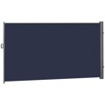 thumbnail image 1 of Écran d'Intimité Extérieur Rétractable 118 Pouces x 79 Pouces, Auvent Latéral en Polyester Bleu Foncé Résistant aux UV avec Cadre en Acier pour Patio, Jardin, Balcon et Terrasse, Protection contre le Vent et le Soleil, 1 of 7