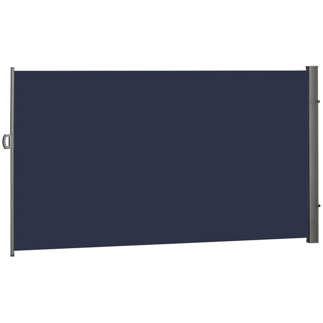 Écran d'Intimité Extérieur Rétractable 118 Pouces x 79 Pouces, Auvent Latéral en Polyester Bleu Foncé Résistant aux UV avec Cadre en Acier pour Patio, Jardin, Balcon et Terrasse, Protection contre le Vent et le Soleil
