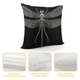 thumbnail image 4 of COMIO  Dragonfly Pillow Case Black White Insect Dragonflies Wings Nature Throw Pillow Cover Decorative Square Cushion Canvas for Women Men Sofa Bed, 4 of 5