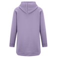 thumbnail image 5 of Women's Longline Hooded Sweatshirt, Side Slit Detail with Pockets, Oversized Casual Pullover for Layered Looks and Comfortable Daily Wear-Light Violet, 5 of 7