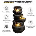 thumbnail image 6 of Nyddle Outdoor Waterfall Fountain with Lights,Stacked Rock Cascading Water Feature,Resin Garden Decor for Patio Yard Porch Landscape, 6 of 9