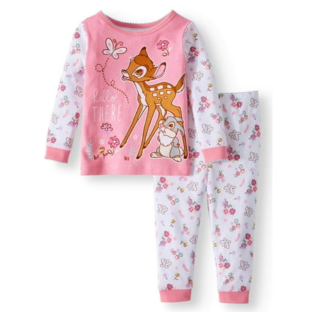 BAMBI Cotton Tight Fit Pajamas, 2-piece Set (Baby Girls)
