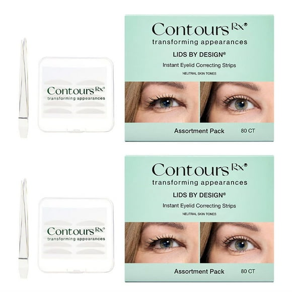 Contours Rx Lids by Design – 4mm - 7mm Assortment Pack, Eyelid Lift Strips for Dramatic Lift on Hooded, Droopy Eyelids – Medical