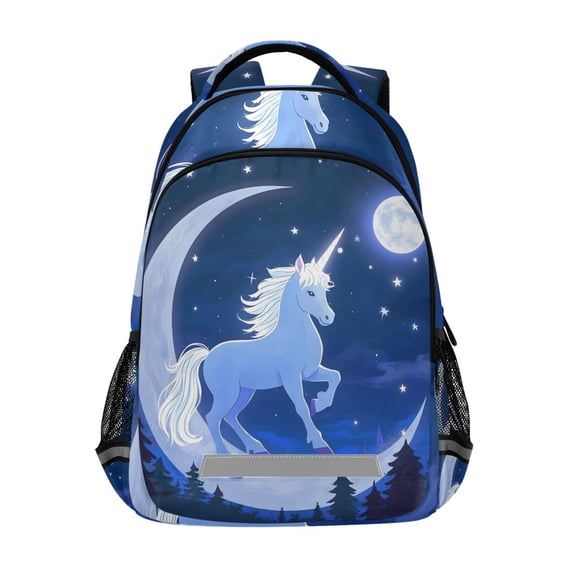 ALAZA Unicorn and Moon Backpack Elementary School Bag Bookbag Travel Rucksack