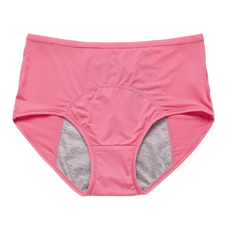 Fulorrnie Underwear for Women Plus Size High Waist Comfort Panties Briefs Elastic Flat Seams Leakproof Panty  Watermelon Red  XXXL