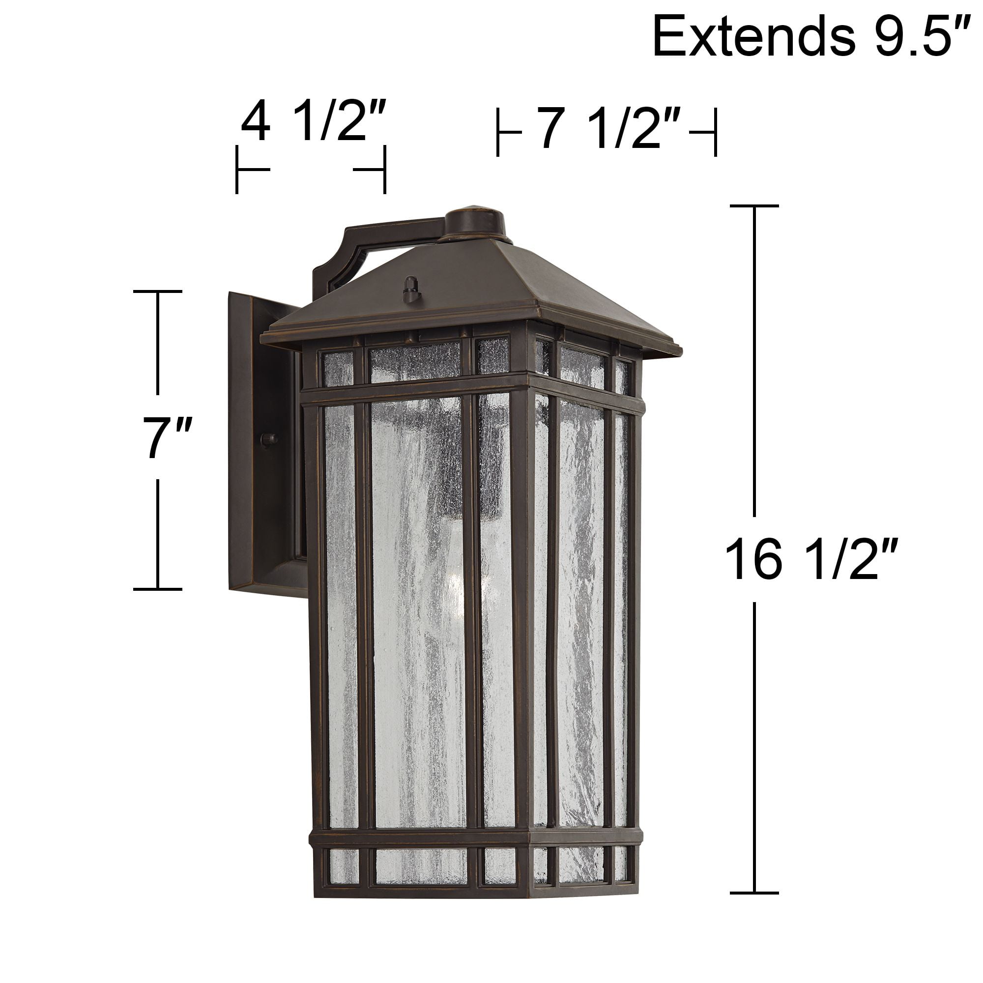 Kathy Ireland Sierra Craftsman 16 1/2" High Farmhouse Rustic Outdoor Wall Light Fixture Mount Set of 2 Oil Rubbed Bronze Finish
