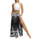 thumbnail image 3 of VISgogo Pantalones de pierna ancha de verano para mujer, pantalones sueltos sueltos de tiro medio con estampado bohemio con divisiones para yoga, playa, vacaciones VISgogo  moda, 3 of 8