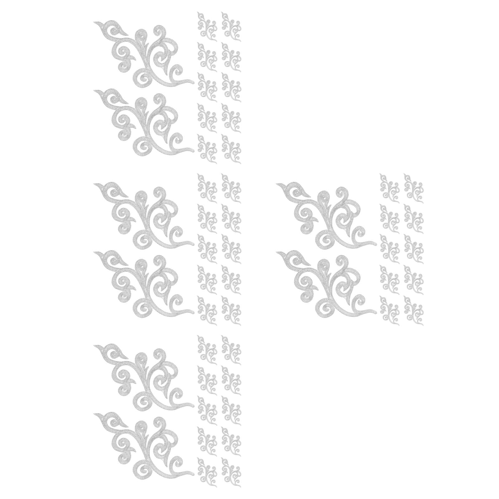 Raindrops 48-Pack Iron-On Fabric Patches for Clothing, Embroidered Appliques, Stickers for Sewing and Embroidery Decoration