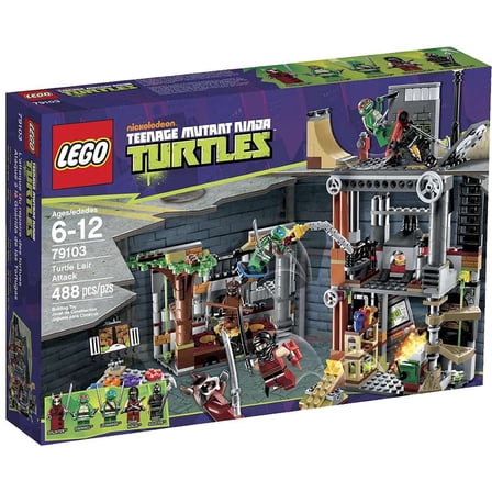Pre-Owned LEGO Teenage Mutant Ninja Turtles Lair Attack Interlocking Block Building Set, 488 Count