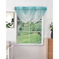 thumbnail image 2 of Waterfall Valances for Windows, Teal Ombre Kitchen Sheer Valance Curtains, Turquoise White Gradient Modern Abstract Art Rod Pocket Elegant Swag Valances for Living Room Bedroom, 47.2"x38.5", 1 Panel, 2 of 8
