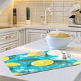 thumbnail image 6 of Kitchen Drying Mat Kitchen Drying Pad 16x18In Drying Dish Mat Dish Drying Mats Kitchen Countertop Multi-Function Drain Drying Mat Lemon Cubes with Leaves, 6 of 8