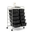 thumbnail image 4 of 10-Drawer Rolling Storage Cart - Metal Utility Cart with Wheels, Lockable, Removable Drawers - Organizer for Home, Office, Classroom, Beige & Gray, 4 of 9