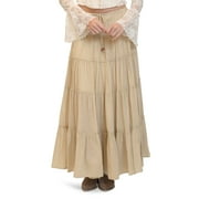 Juniors' madden girl Maxi Tier Skirt Color: Tan Size: LARGE