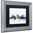 thumbnail image 2 of Trademark Fine Art "Fort Worth Texas Skyline Blue" Canvas Art by Michael Tompsett, Black Matte, Silver Frame, 2 of 4