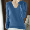 thumbnail image 4 of Neewe Womens V Neck Sweaters Shirts Long Sleeve Lightweight Ribbed Knit Pullover Sweater Blouse Tops, 4 of 7