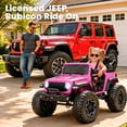 thumbnail image 6 of 24V Jeep Wrangler Rubicon Ride On Car 2 Seaters for Big Kids, Powered Ride On w/4 Wheels Spring Suspension, Parent Remote Control, LED Lights, Bluetooth, MP3, Ride On Toy for Ages 3-8, 6 of 9