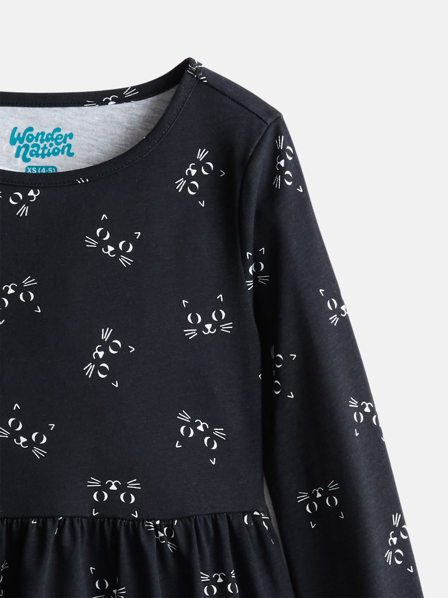 Wonder Nation Girls Long Sleeve Play Dress, Sizes XS-XXL