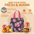 thumbnail image 5 of Pioneer Flower Floral Print Pattern Insulated Lunch Bag for Women & Adults,Large Portable Soft Cooler Lunch Bag,Thermal Food Storage Tote with Pearl Cotton,8.66L,8.75x5.75x9.5 Inch, 5 of 6