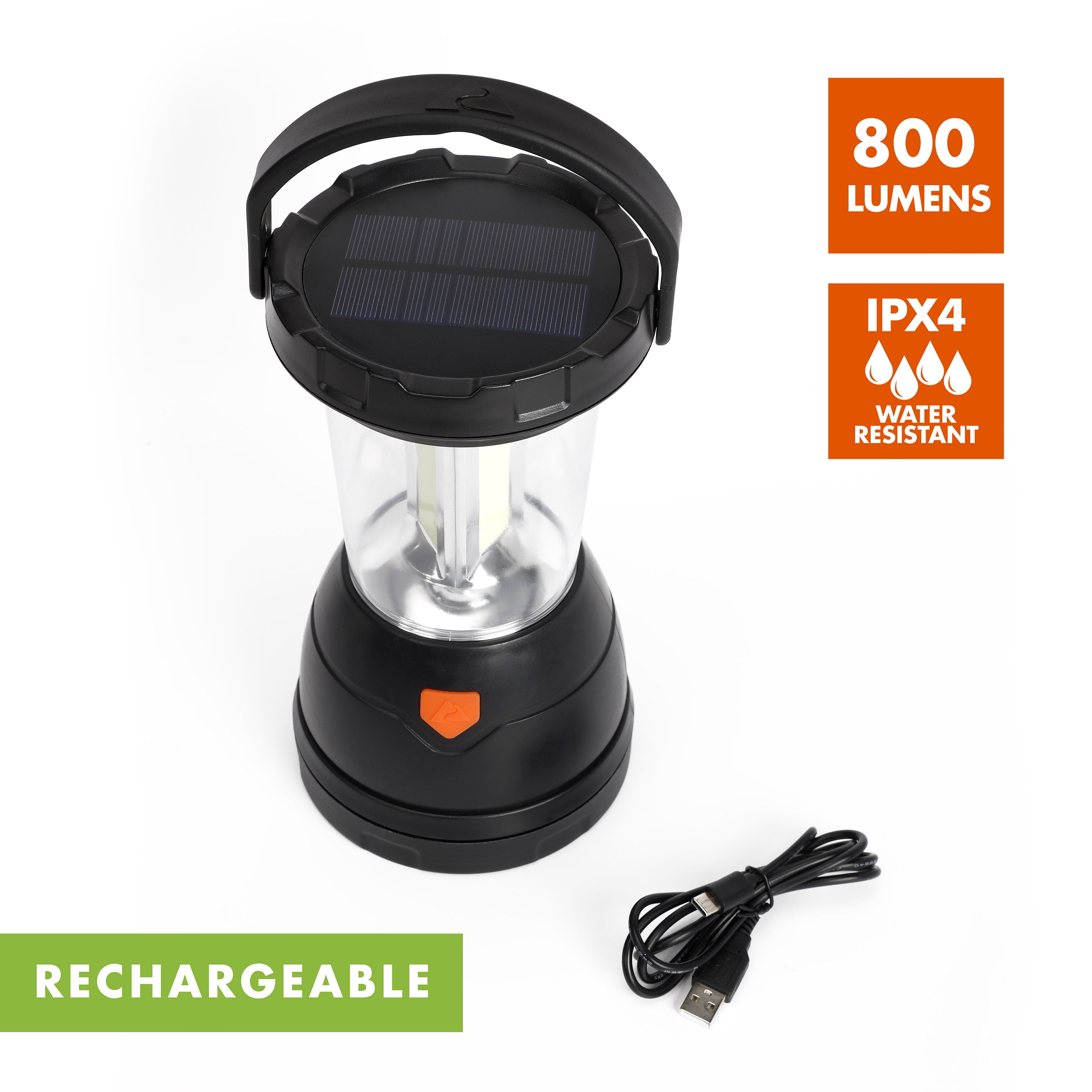 Ozark Trail Triplex LED Survival Lantern, 800 Lumens, Rechargeable, Solar, and Crank, Model 31625