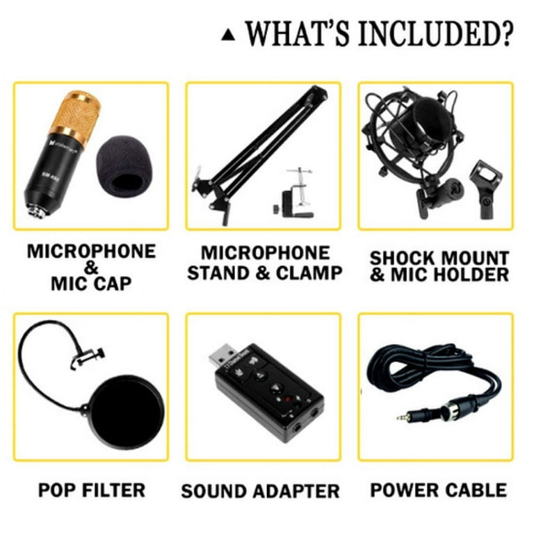 Get Professional-Grade Recordings with Our USB BM800 Desktop Condenser  Microphone Kit!