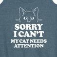 thumbnail image 3 of Instant Message - Sorry My Cat Needs Attention - Women's Racerback Tank Top, 3 of 6