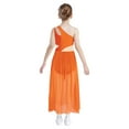 thumbnail image 3 of YUUMIN Kids Girls Latin Jazz Irregular Skirt Ballet Dance Performance Dancewear Gymnastics Leotard Dress Orange 16, 3 of 6