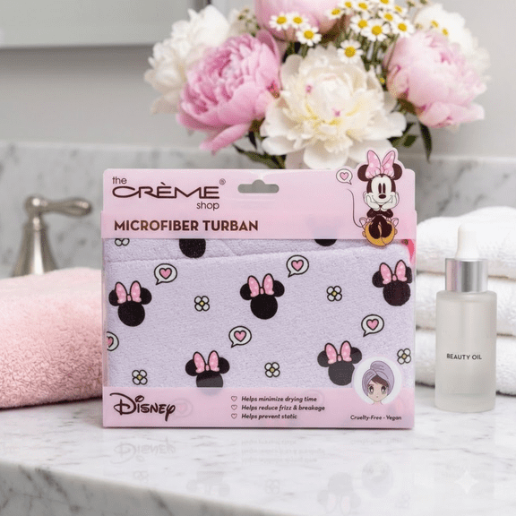 The Crème Shop Disney Minnie Mouse Microfiber Hair Towel Turban